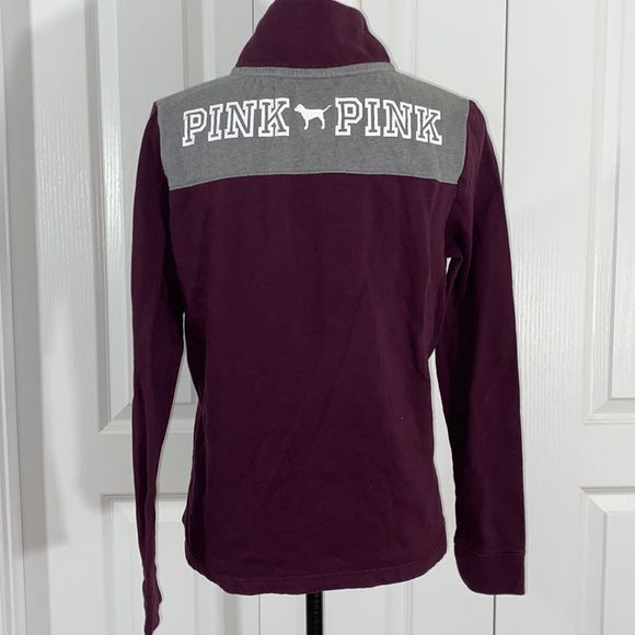PINK 3/4 zip Sweatshirt size Small - Picture 5 of 8